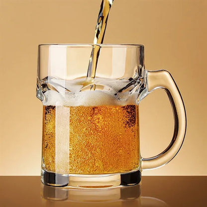 11-oz Thick Heat-Resistant Ergonomic Handle Glass Mugs