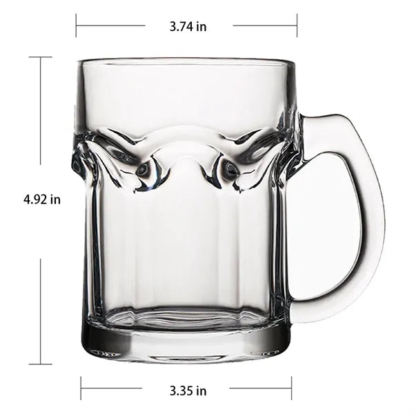 11-oz Thick Heat-Resistant Ergonomic Handle Glass Mugs