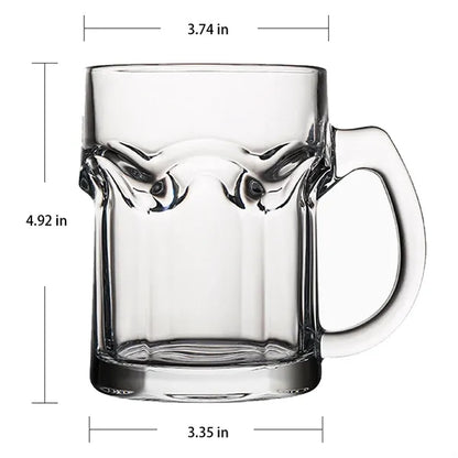 11-oz Thick Heat-Resistant Ergonomic Handle Glass Mugs