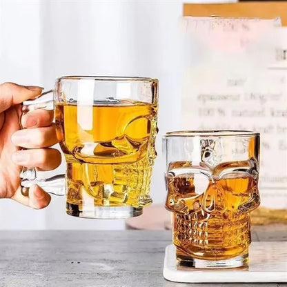 17oz Durable Thick Heat-Resistant Skull Glass Beer Mug
