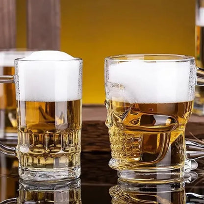 17oz Durable Thick Heat-Resistant Skull Glass Beer Mug