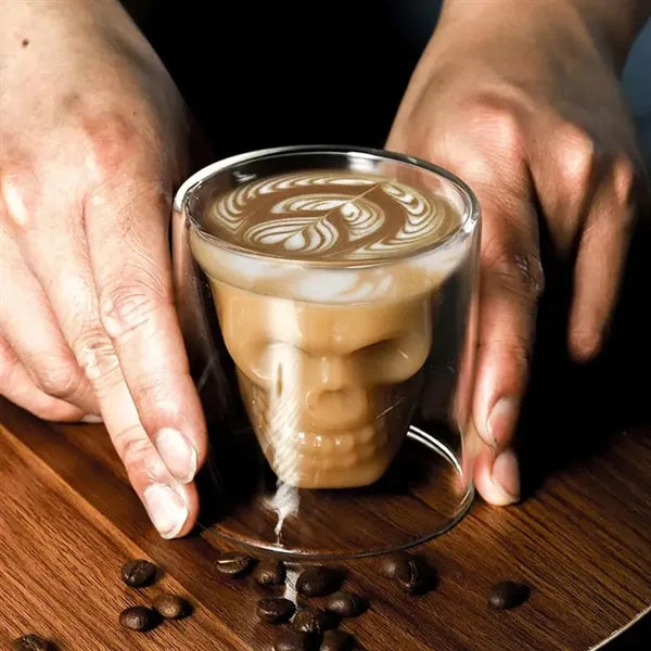 8.5 oz Wide Mouth Thermal Insulated Double-Wall Skull Mug