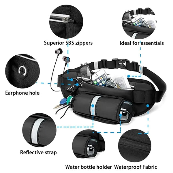 Waterproof Reflective Breathable Sports Hydration Waist Pack