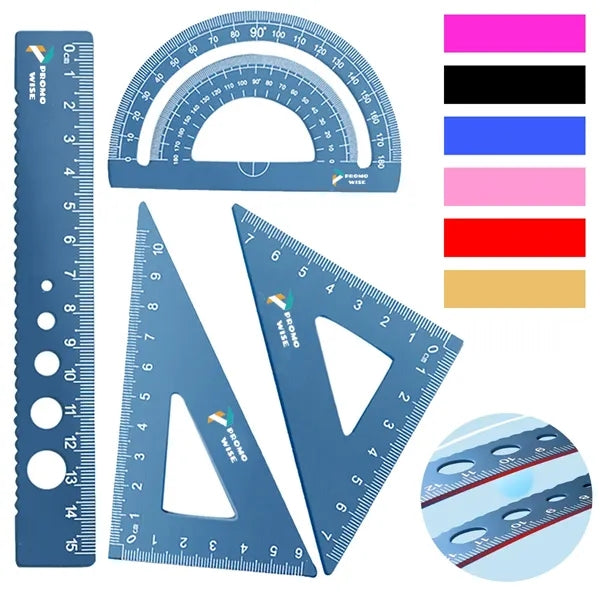 4-Piece Hollow Fade-Proof Aluminum Alloy Laser Ruler Set