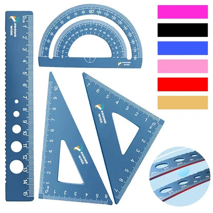 4-Piece Hollow Fade-Proof Aluminum Alloy Laser Ruler Set