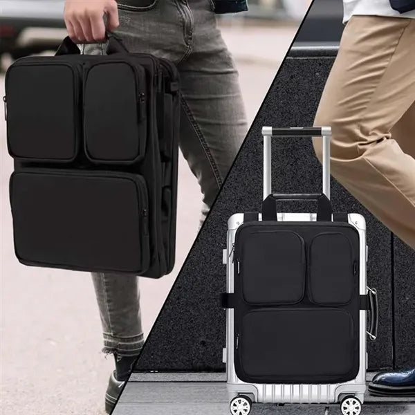 Travel compatible laptop bag luggage hanging organizer