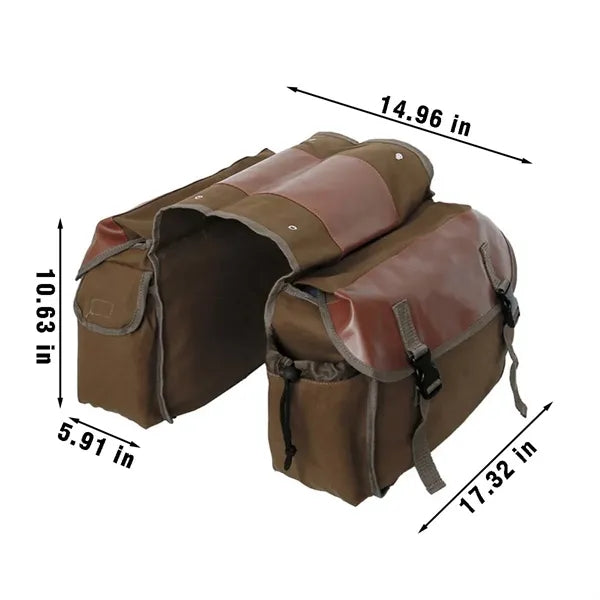 Biking gear large versatile canvas durable bike saddle bag
