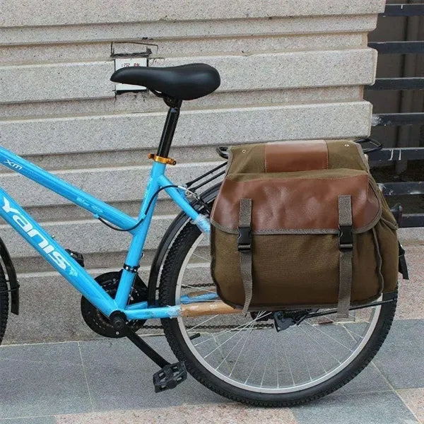 Biking gear large versatile canvas durable bike saddle bag