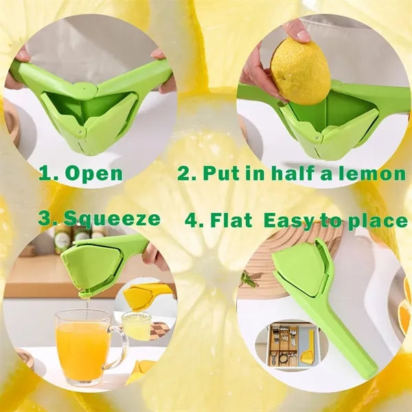 Fold-Flat Lever-Action Ergonomic Two-Handed Lemon Juicer