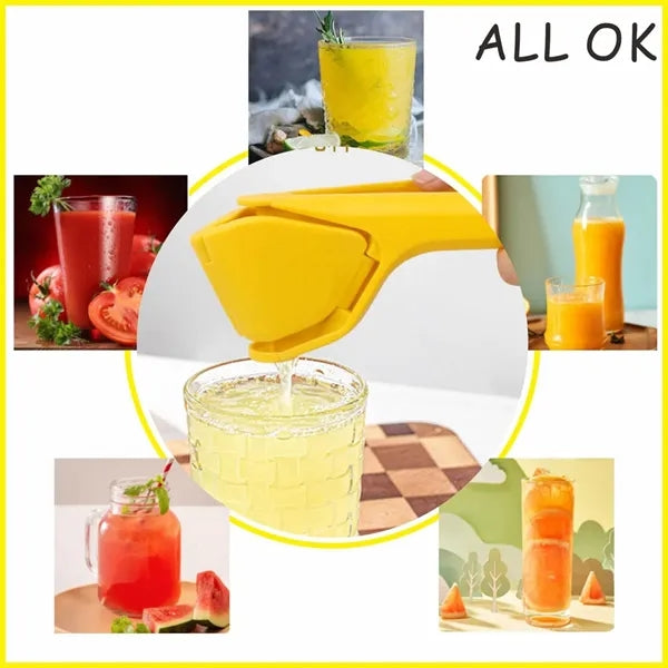 Fold-Flat Lever-Action Ergonomic Two-Handed Lemon Juicer