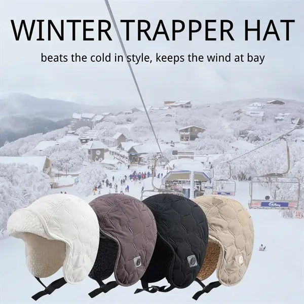 Hiking fishing unisex warm winter trapper hat with ear flaps