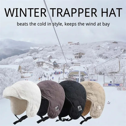 Hiking fishing unisex warm winter trapper hat with ear flaps