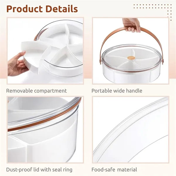 Parties picnic snackle box divided serving tray with handle