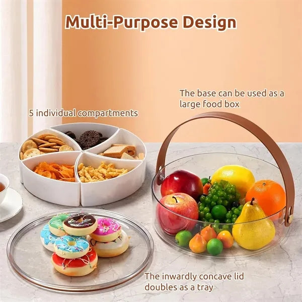 Parties picnic snackle box divided serving tray with handle