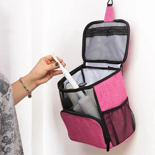 Portable Multi-Pocket Ventilated Mesh Shower Caddy with Hook