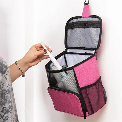 Portable Multi-Pocket Ventilated Mesh Shower Caddy with Hook
