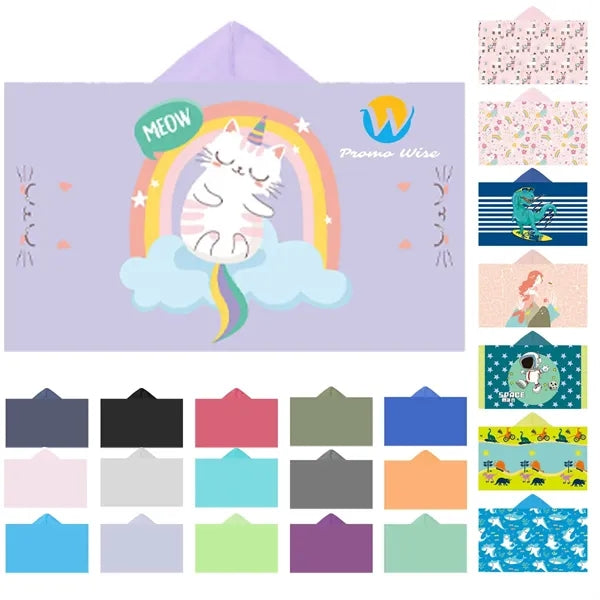 Oversized Soft Cotton Kids' Snap Closure Hooded Bath Towel