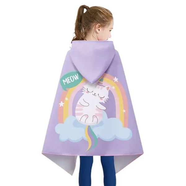 Oversized Soft Cotton Kids' Snap Closure Hooded Bath Towel
