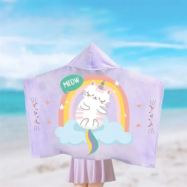 Oversized Soft Cotton Kids' Snap Closure Hooded Bath Towel