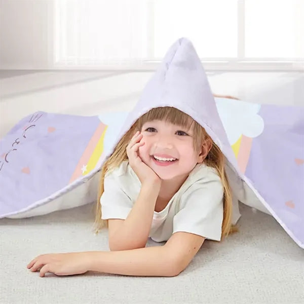 Oversized Soft Cotton Kids' Snap Closure Hooded Bath Towel