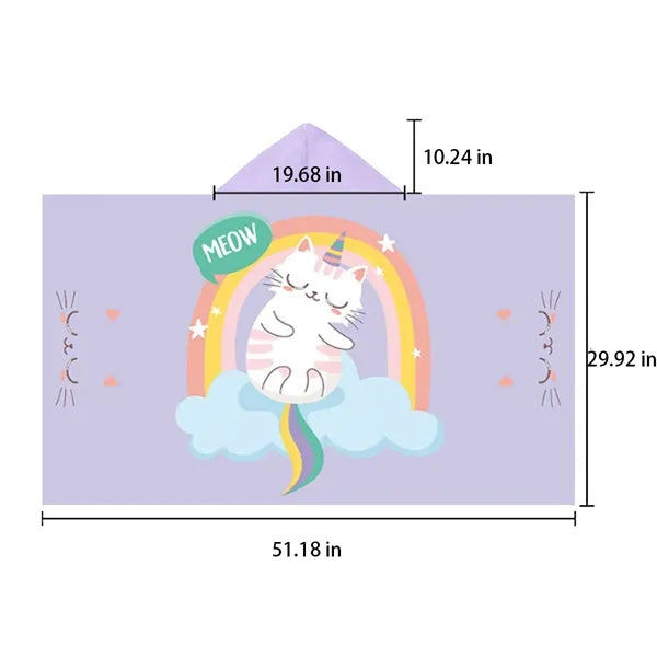 Oversized Soft Cotton Kids' Snap Closure Hooded Bath Towel