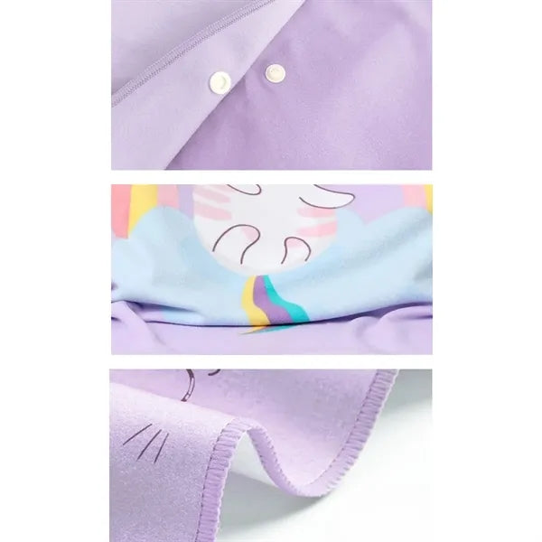 Oversized Soft Cotton Kids' Snap Closure Hooded Bath Towel