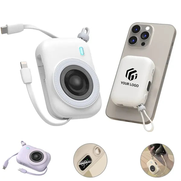 LED display travel magnetic charger power bank with cables