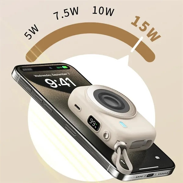 LED display travel magnetic charger power bank with cables