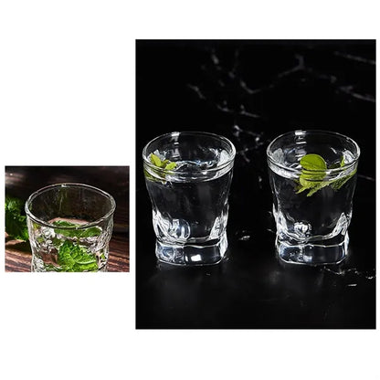 Clear whiskey cocktail vodka spirits party round shot glass