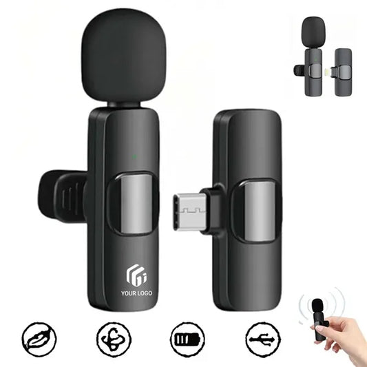 Travel video recording mini mic wireless lavalier microphone