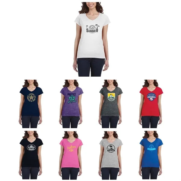 SoftStyle V-Neck:Comfort & Style for Women 4.5oz