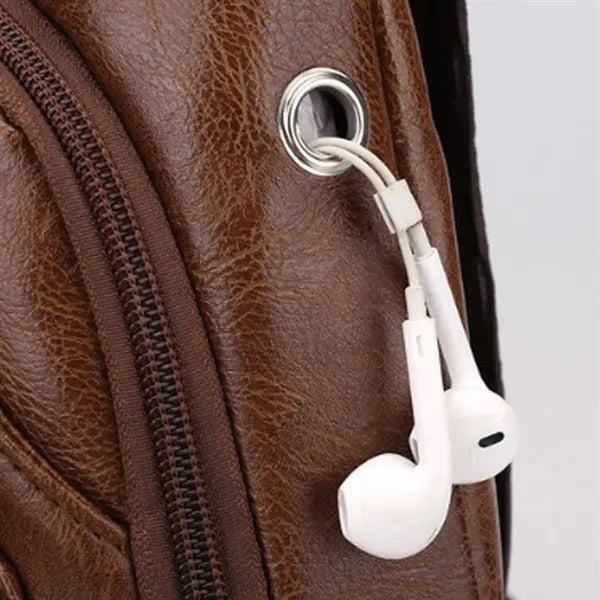 PU Crossbody Sling Bag with USB Charging Port