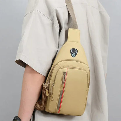 Nylon Crossbody Sling Bag with Bottle Holder USB Charging