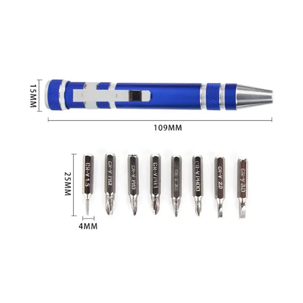 Multi Bit Precision Screwdriver Set with Aluminum Handle