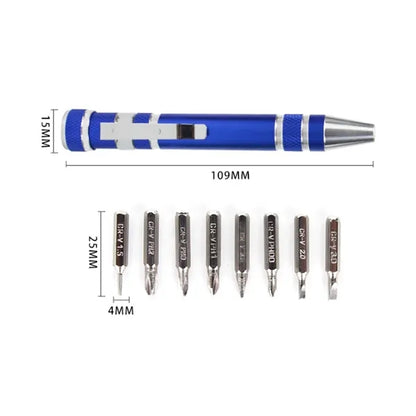 Multi Bit Precision Screwdriver Set with Aluminum Handle