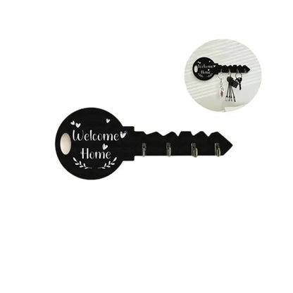Wooden Key Holder Hooks Rack Wall Mounted Organizer