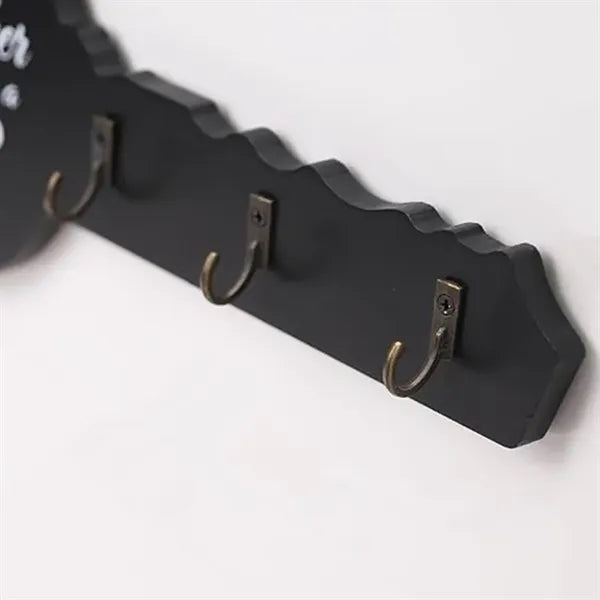Wooden Key Holder Hooks Rack Wall Mounted Organizer