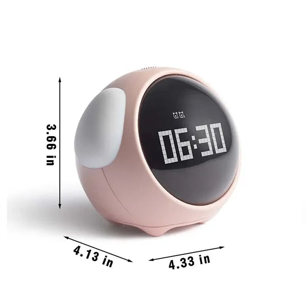 Adjustable brightness kids alarm clock with night light