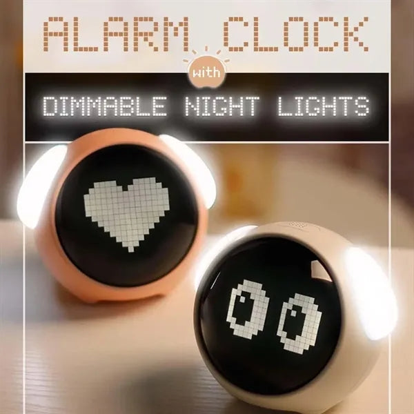 Adjustable brightness kids alarm clock with night light