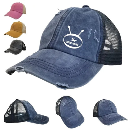 Mesh Back Ponytail Baseball Cap