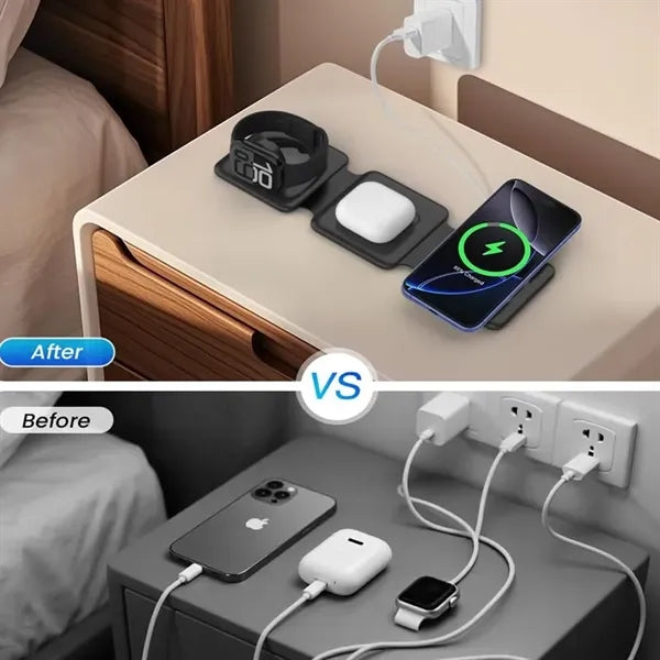 3 in 1 Foldable Magnetic Fast Wireless Charging Pad