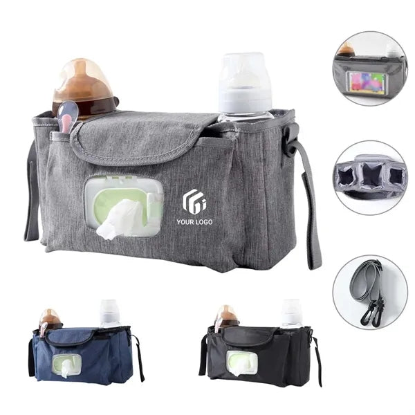 Universal Large Baby Stroller Organizer with Shoulder Strap