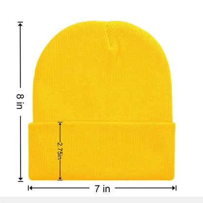 Custom Solid Color Knit Hat Warm Beanie With Cuff