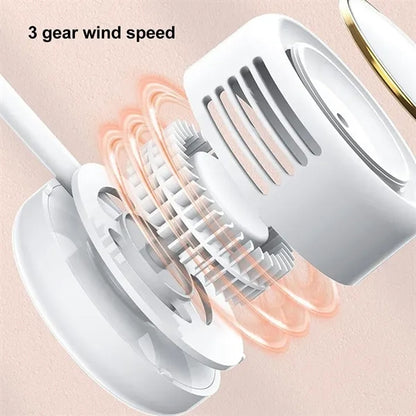Lightweight Rechargeable Quiet 3 Speeds Neck Wrap Mini Fan