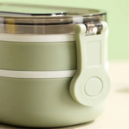 3-Layer Leakproof Secure Buckles Lunch Box Utensil Included