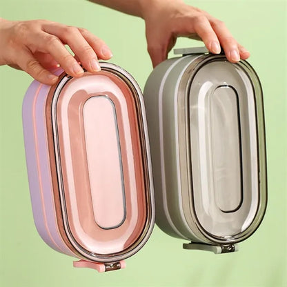 3-Layer Leakproof Secure Buckles Lunch Box Utensil Included