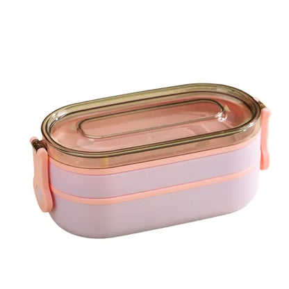 3-Layer Leakproof Secure Buckles Lunch Box Utensil Included