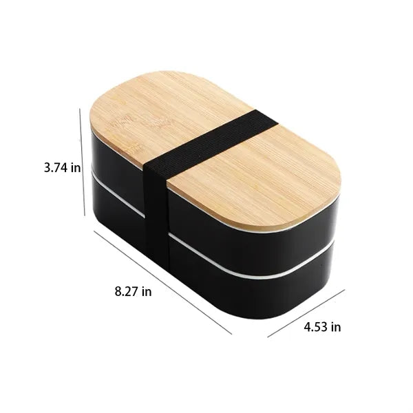60 oz Leakproof Microwave Safe Bento Box Set with Bamboo Lid