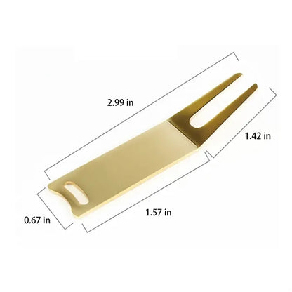 Compact Durable Iron Golf Green Fork with Keychain Hole