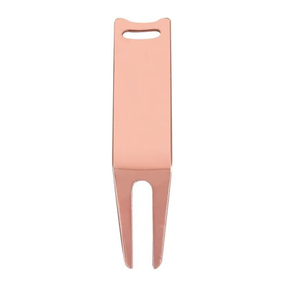 Compact Durable Iron Golf Green Fork with Keychain Hole